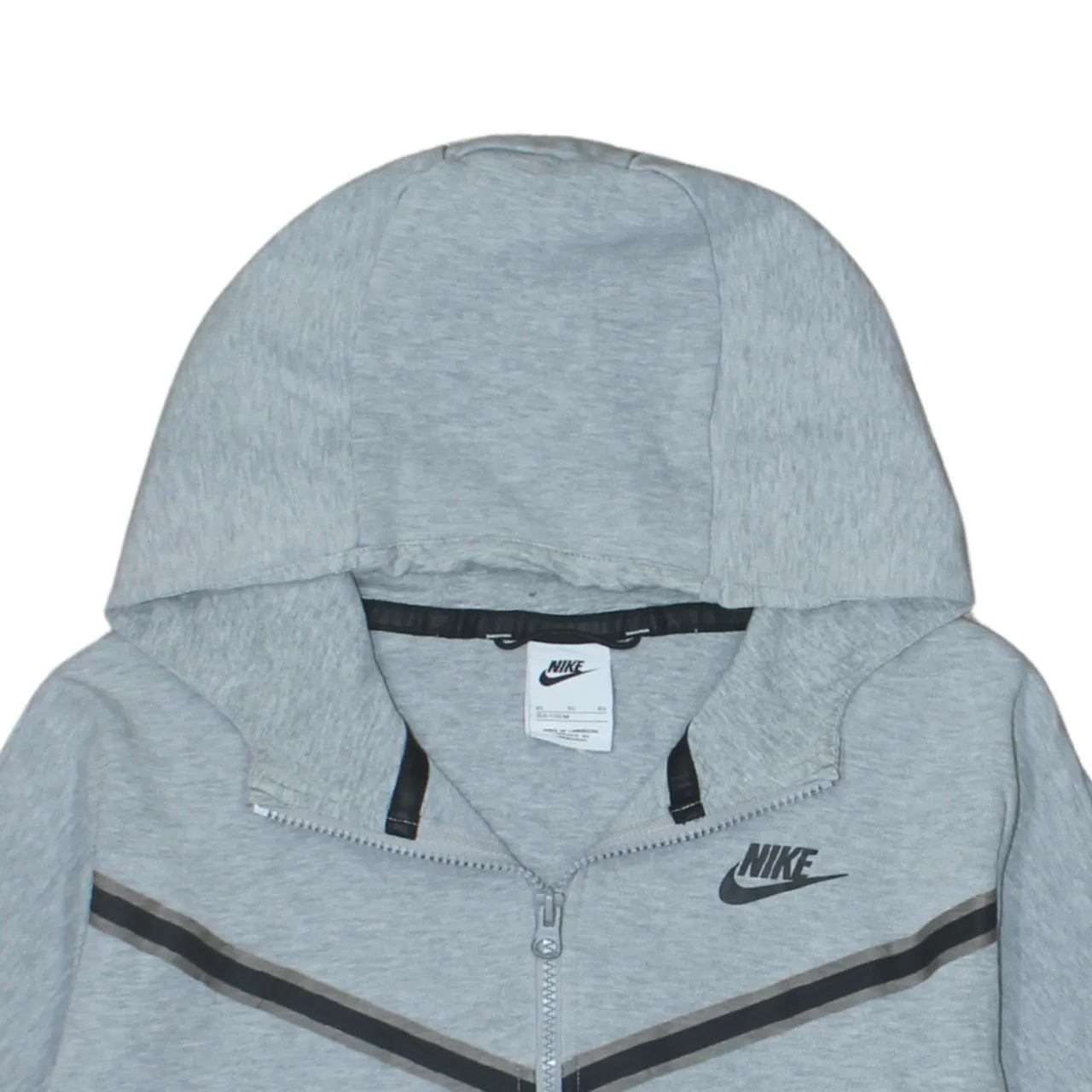 Nike Grey Full Zip Hoodie Women’s XLarge Embroidered Logo Zip Pockets Contrast Trim Sweatshirt sold by Vintage Club product image thumbnail 3