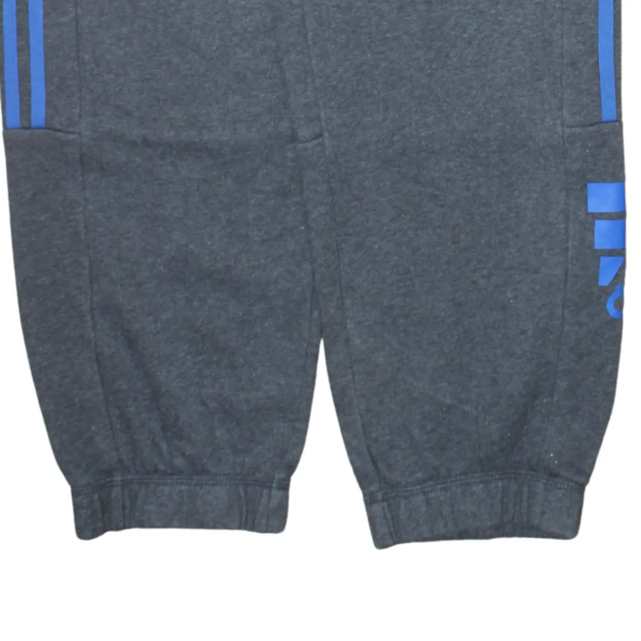 Adidas Dark Grey Joggers Men's Small Blue Three Stripe Logo Fleece Sweatpants sold by Vintage Club product image thumbnail 4