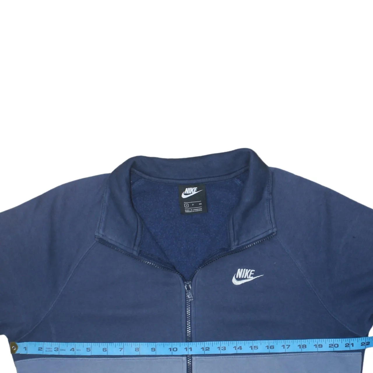 Nike Navy Blue Full Zip Sweatshirt Men's Small Embroidered Swoosh Split Colour Fleece Top sold by Vintage Club product image thumbnail 5