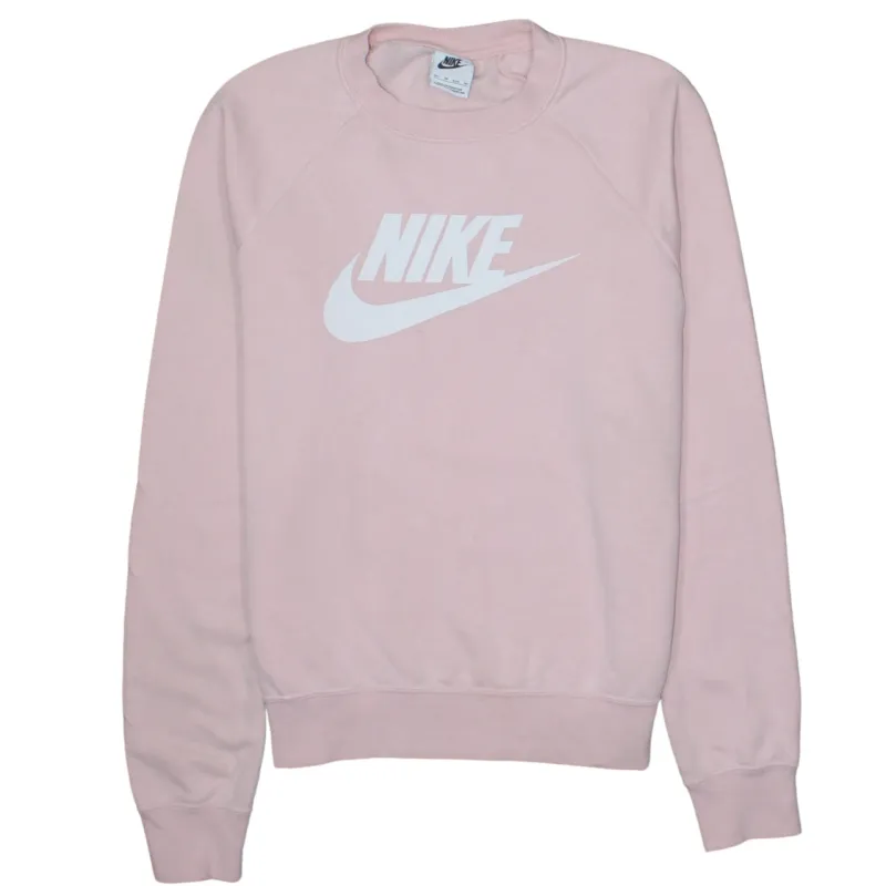 Nike Light Pink Sweatshirt Men's XSmall Printed Logo Crewneck Pullover Fleece Top sold by Vintage Club
