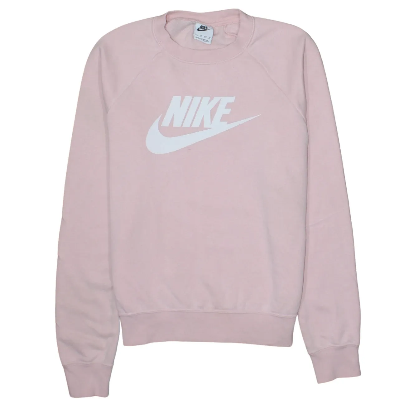 Nike Light Pink Sweatshirt Men's XSmall Printed Logo Crewneck Pullover Fleece Top sold by Vintage Club