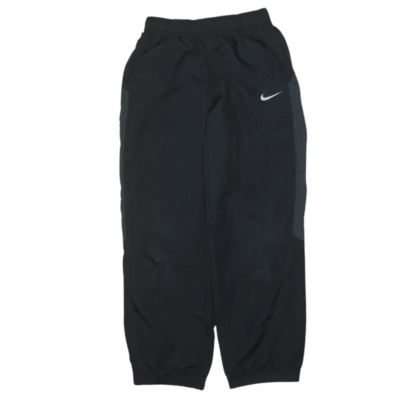 Nike Black Joggers Women’s Medium Elasticated Cuffs Reflective Stripes Embroidered Swoosh Track Pants made by Nike