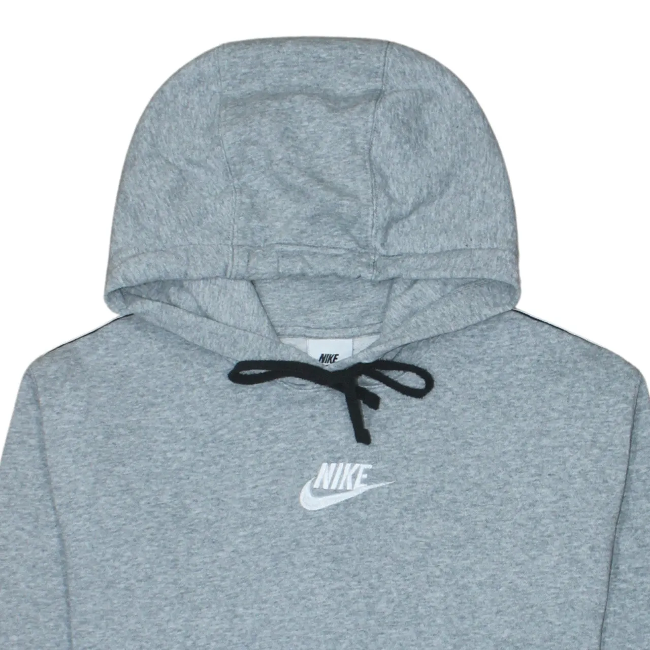 Nike Grey Hoodie Men’s Small Embroidered Chest Logo Branded Sleeve Tape Pullover Sweatshirt sold by Vintage Club product image thumbnail 3