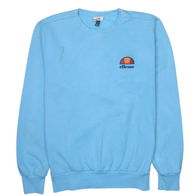 Ellesse Light Blue Sweatshirt Women's Large Embroidered Chest Logo Ribbed Crewneck Pullover sold by Vintage Club
