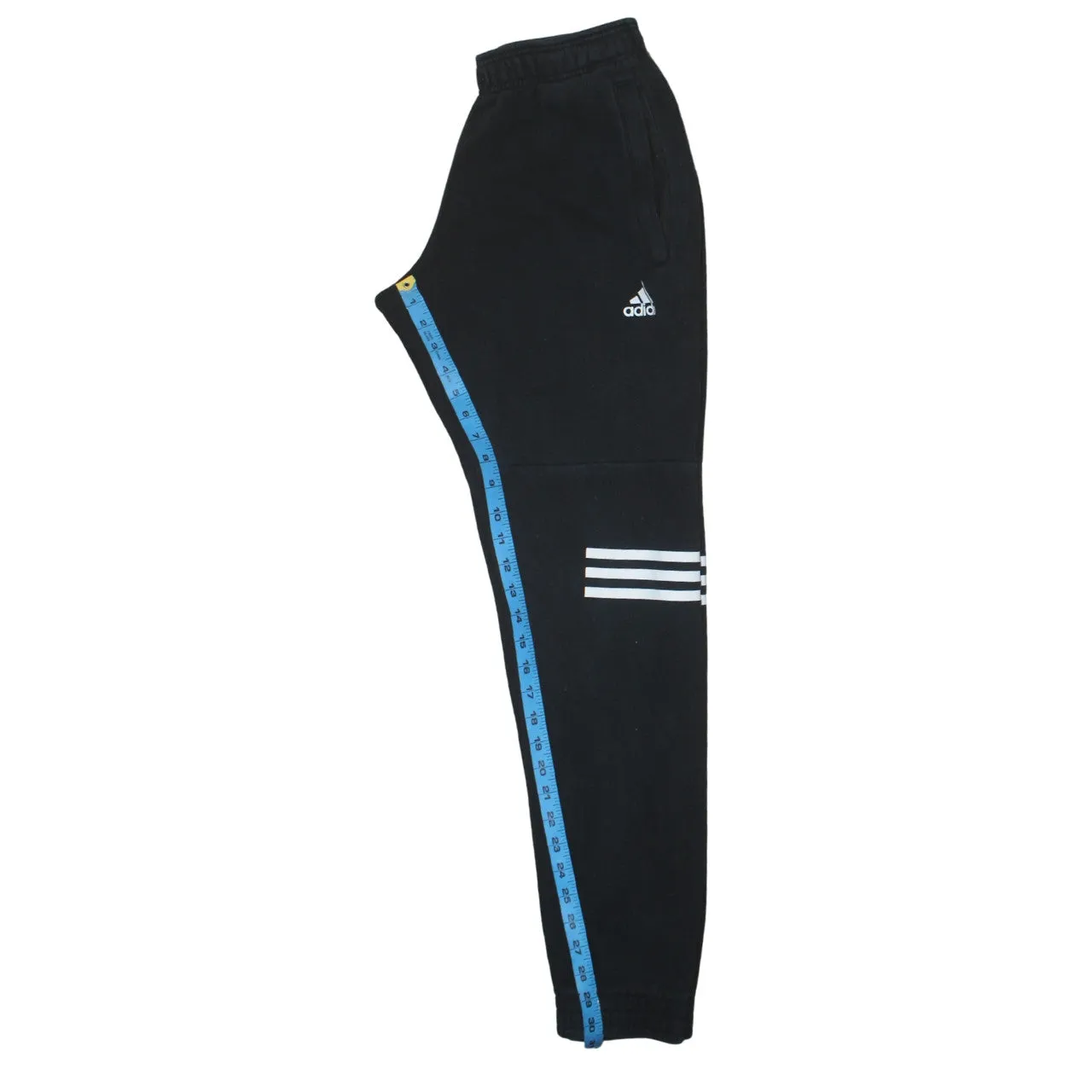 Adidas Black Joggers Men's Small Embroidered Logo Three Stripe Knees Elasticated Cuffs Sweatpants sold by Vintage Club product image thumbnail 5