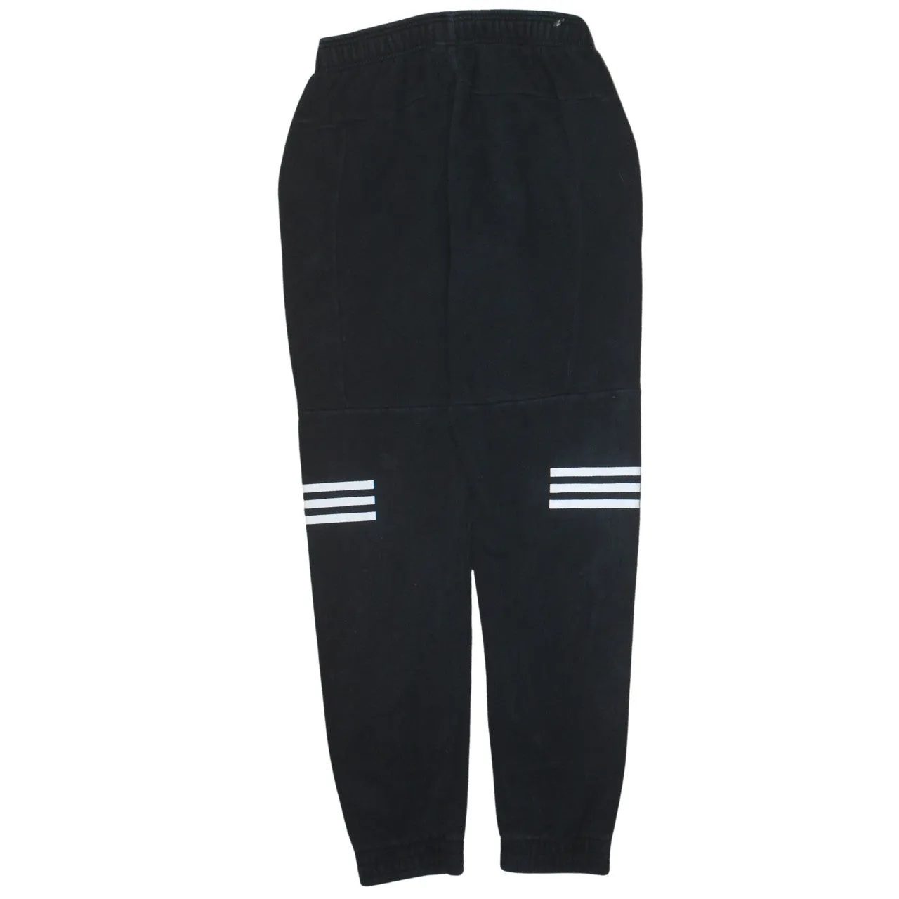 Adidas Black Joggers Men's Small Embroidered Logo Three Stripe Knees Elasticated Cuffs Sweatpants sold by Vintage Club product image thumbnail 2
