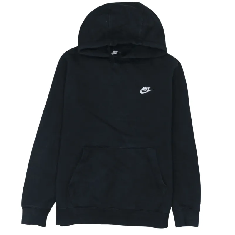 Nike Black Hoodie Men's Small Embroidered Chest Logo Front Pocket Pullover Sweatshirt sold by Vintage Club