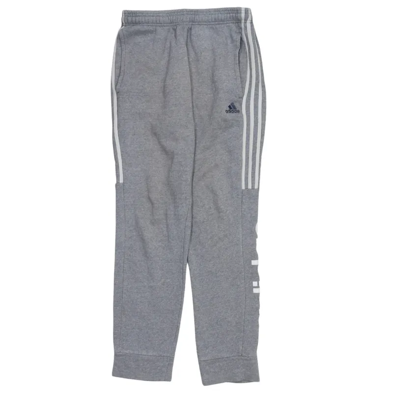 Adidas Grey Joggers Men's Small Three Stripe Logo Print Cuffed Sweatpants sold by Vintage Club
