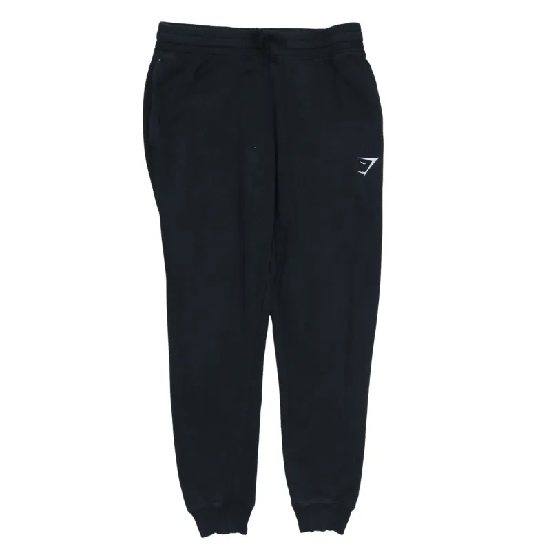 Gymshark Black Joggers Men’s Medium Embroidered Logo Cuffed Hem Drawstring Sweatpants sold by Vintage Club