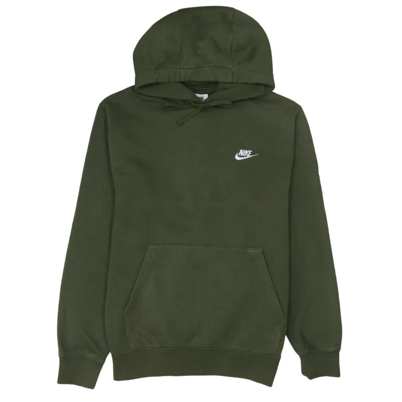Nike Dark Green Hoodie Men's Small Embroidered Swoosh Logo Front Pocket Pullover Sweatshirt made by Nike