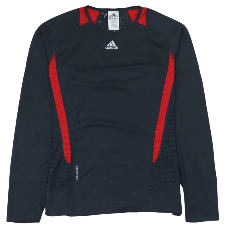 Adidas Navy Blue Long Sleeve Top Women's Large Printed Logo Climacool Sports Training Shirt sold by Vintage Club