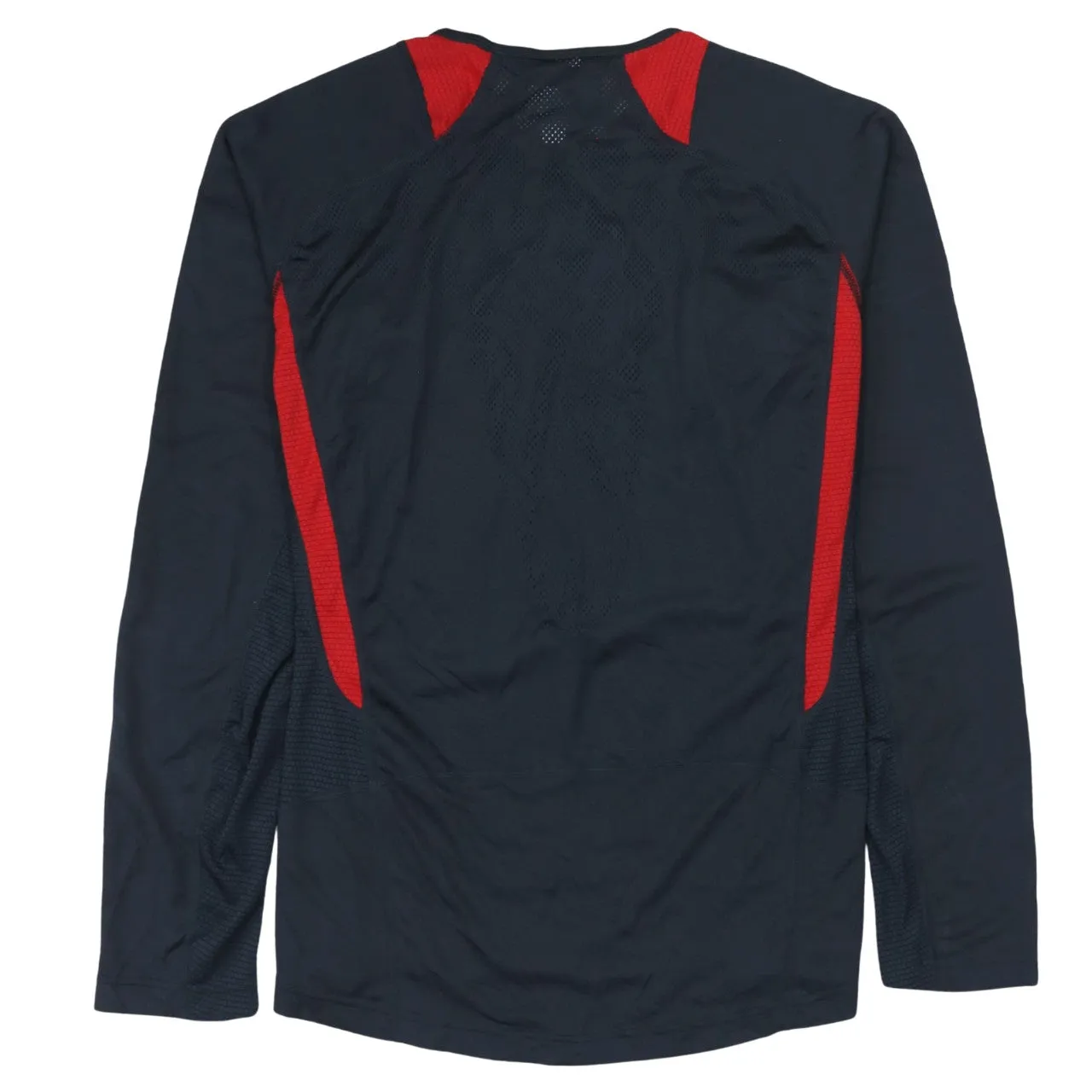 Adidas Navy Blue Long Sleeve Top Women's Large Printed Logo Climacool Sports Training Shirt sold by Vintage Club product image thumbnail 2