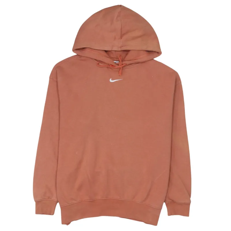 Nike Rust Orange Hoodie Men's Small Embroidered Swoosh Drawstring Hood Pullover Sweatshirt made by Nike