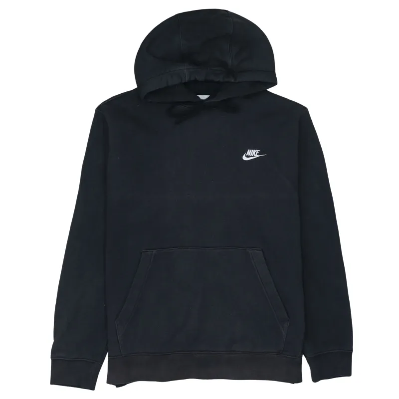 Nike Black Hoodie Men's Medium Embroidered Swoosh Logo Front Pocket Pullover Sweatshirt sold by Vintage Club