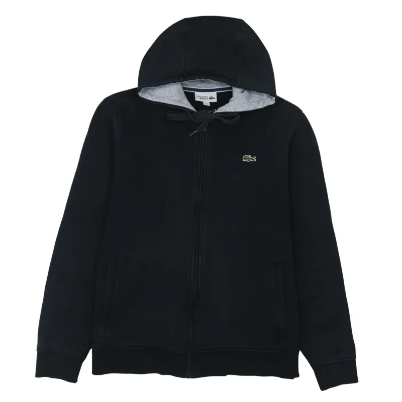 Lacoste Black Full Zip Hoodie Women’s XLarge Embroidered Croc Logo Pockets Fleece Sweatshirt made by Lacoste