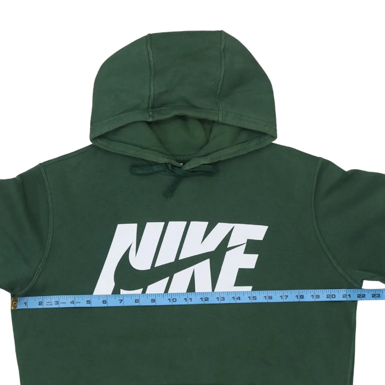 Nike Dark Green Hoodie Men's Medium Printed Logo Front Pocket Pullover Sweatshirt sold by Vintage Club product image thumbnail 5