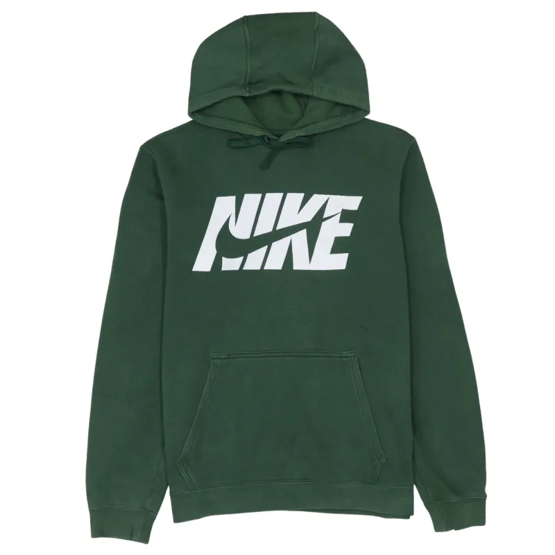 Nike Dark Green Hoodie Men's Medium Printed Logo Front Pocket Pullover Sweatshirt sold by Vintage Club