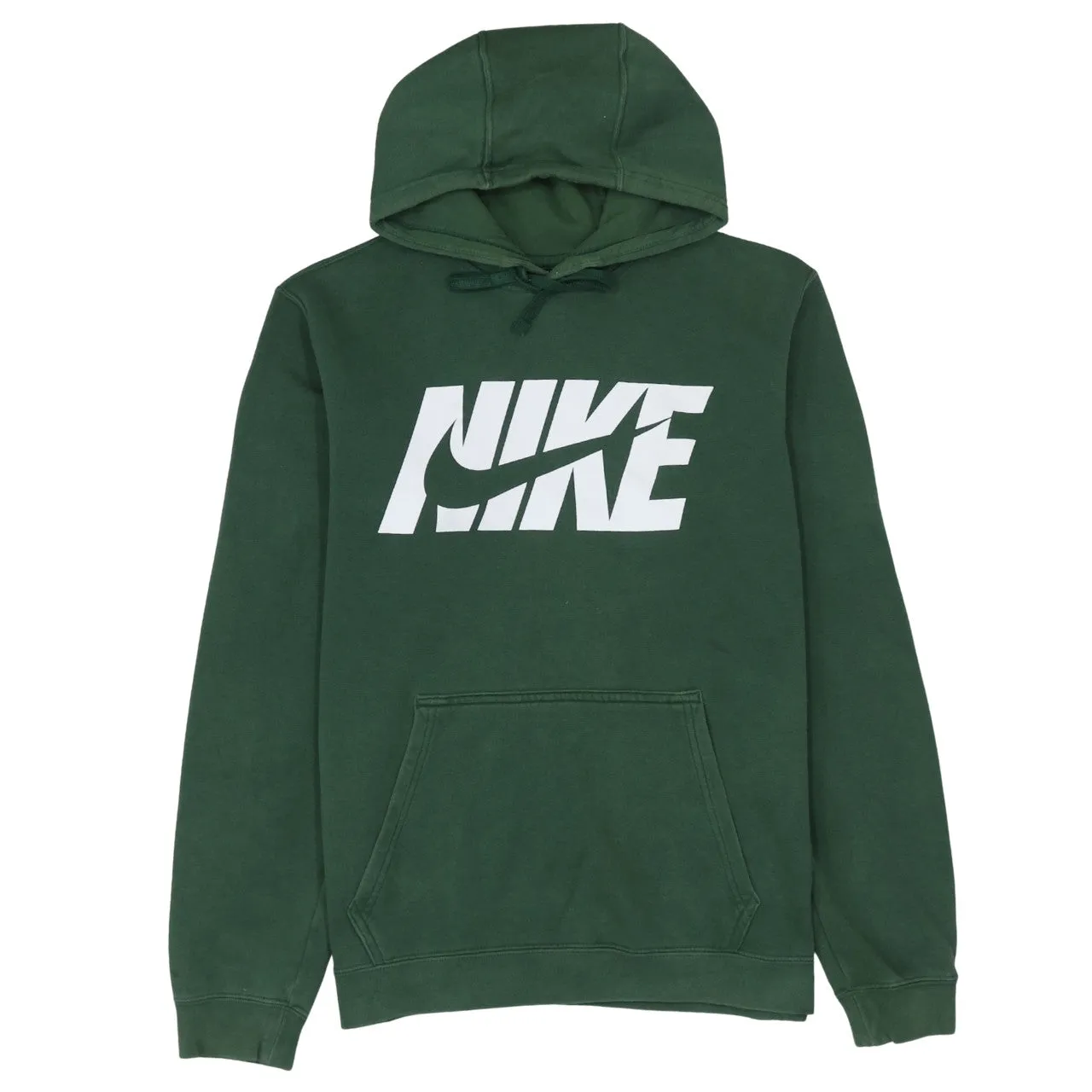Nike Dark Green Hoodie Men's Medium Printed Logo Front Pocket Pullover Sweatshirt sold by Vintage Club