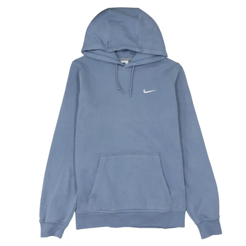 Nike Light Blue Hoodie Men's Small Embroidered Swoosh Front Pocket Pullover Sweatshirt sold by Vintage Club