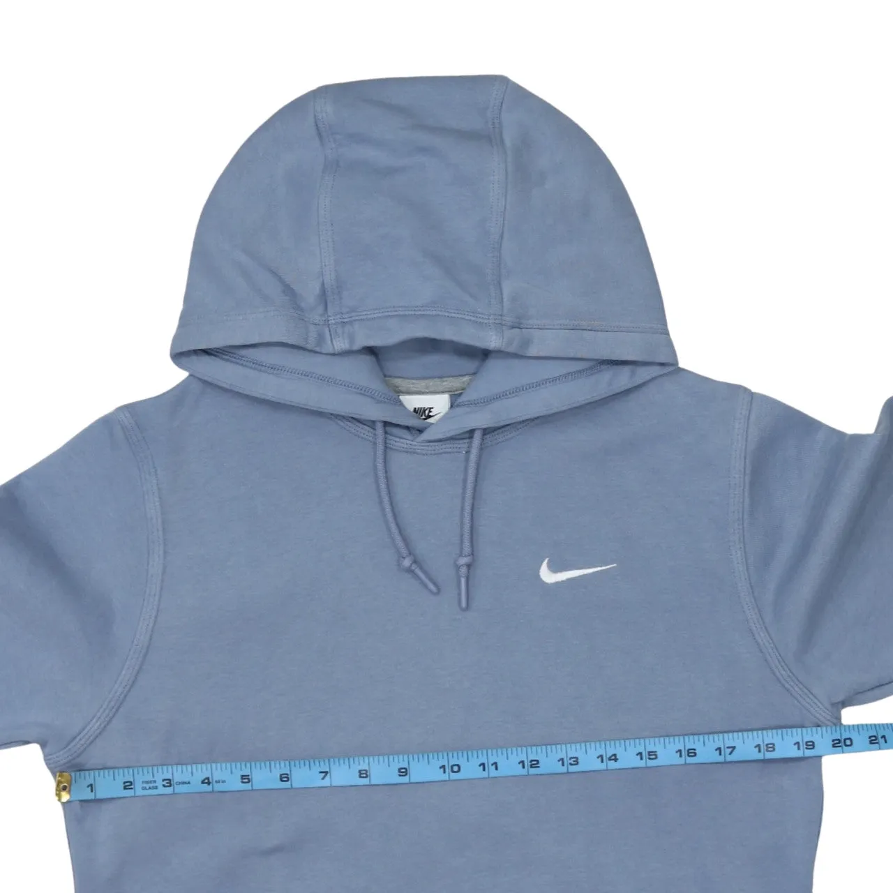 Nike Light Blue Hoodie Men's Small Embroidered Swoosh Front Pocket Pullover Sweatshirt sold by Vintage Club product image thumbnail 5