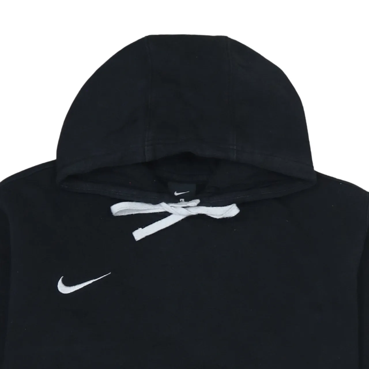 Nike Black Hoodie Men’s Large Embroidered Swoosh White Lace Drawcord Front Pocket Sweatshirt sold by Vintage Club product image thumbnail 3