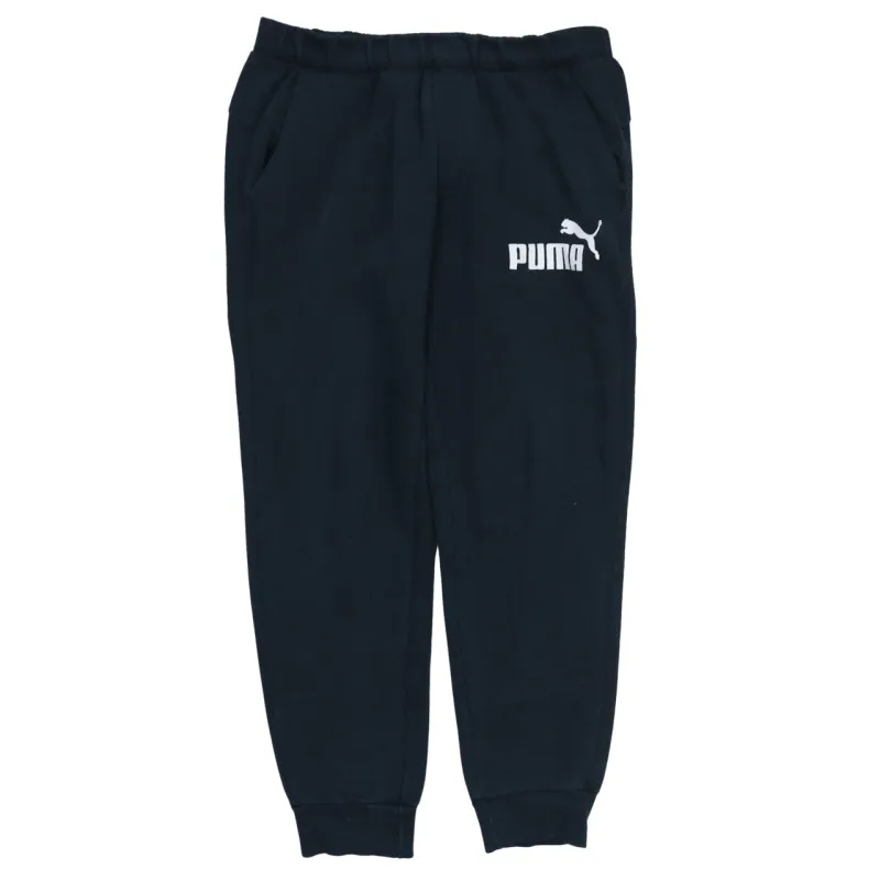 Puma Navy Blue Joggers Men's Medium Printed Logo Elastic Waist Cuffed Sweatpants sold by Vintage Club