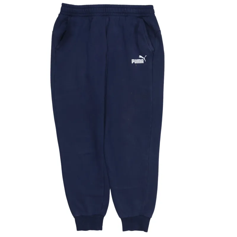 Puma Navy Blue Joggers Men’s Large Printed Logo Elasticated Waist Cuffed Sweatpants sold by Vintage Club