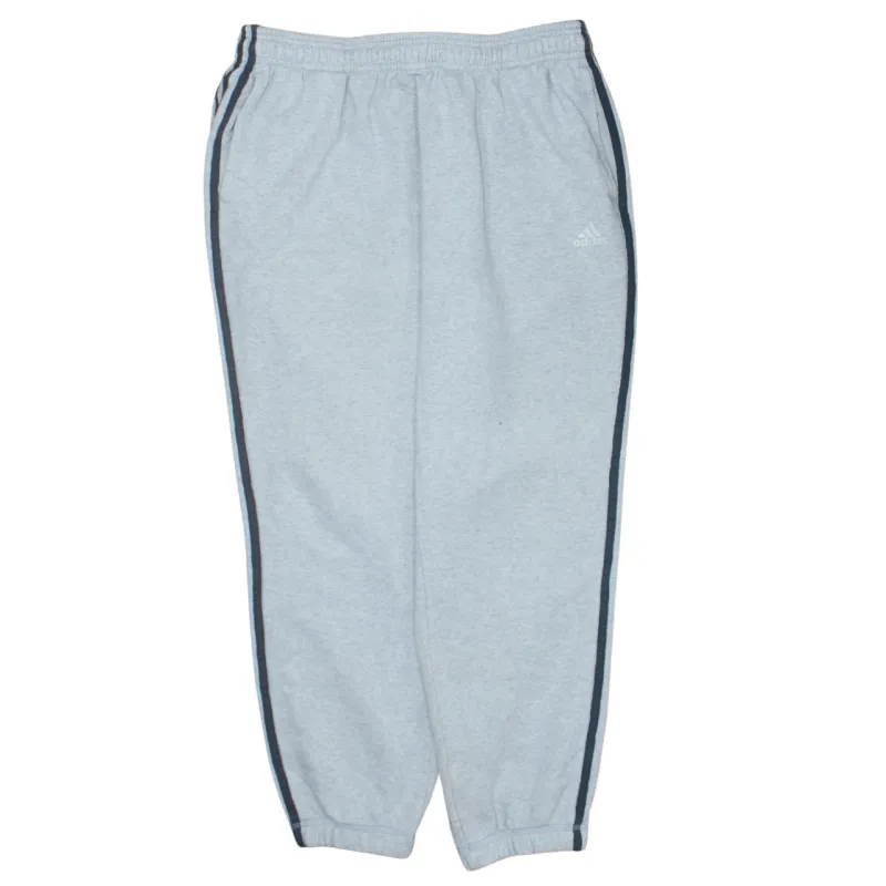 Adidas Light Grey Joggers Men’s XLarge Embroidered Logo Side Stripe Elasticated Cuffs Sweatpants made by Adidas