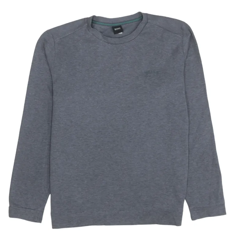 HUGO BOSS Grey Sweatshirt Women’s XLarge Embroidered Chest Logo Crewneck Pullover Top sold by Vintage Club