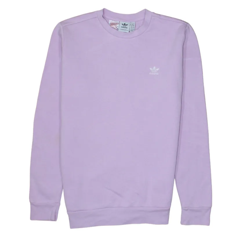 Adidas Lilac Sweatshirt Women’s Large Embroidered Trefoil Logo Crewneck Pullover Fleece Top sold by Vintage Club