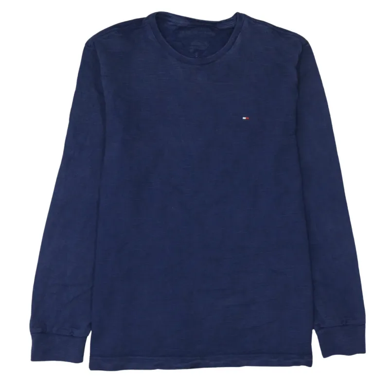 Tommy Hilfiger Navy Blue Long Sleeve T Shirt Men's Small Embroidered Chest Flag Logo Top sold by Vintage Club