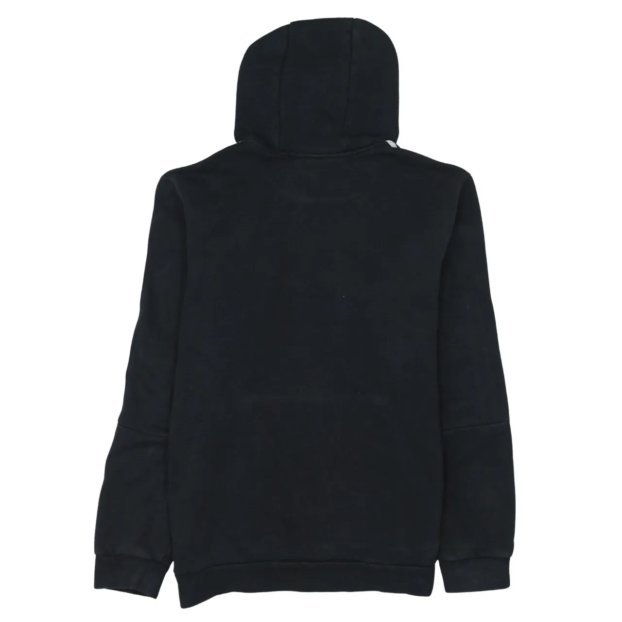 Adidas Black Hoodie Women’s Large Embroidered Logo Three Stripe Sleeve Pullover Sweatshirt sold by Vintage Club product image thumbnail 2