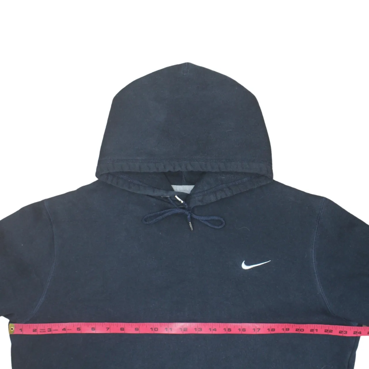 Nike Navy Blue Hoodie Men's Large Embroidered Swoosh Drawstring Front Pocket Pullover Sweatshirt sold by Vintage Club product image thumbnail 5