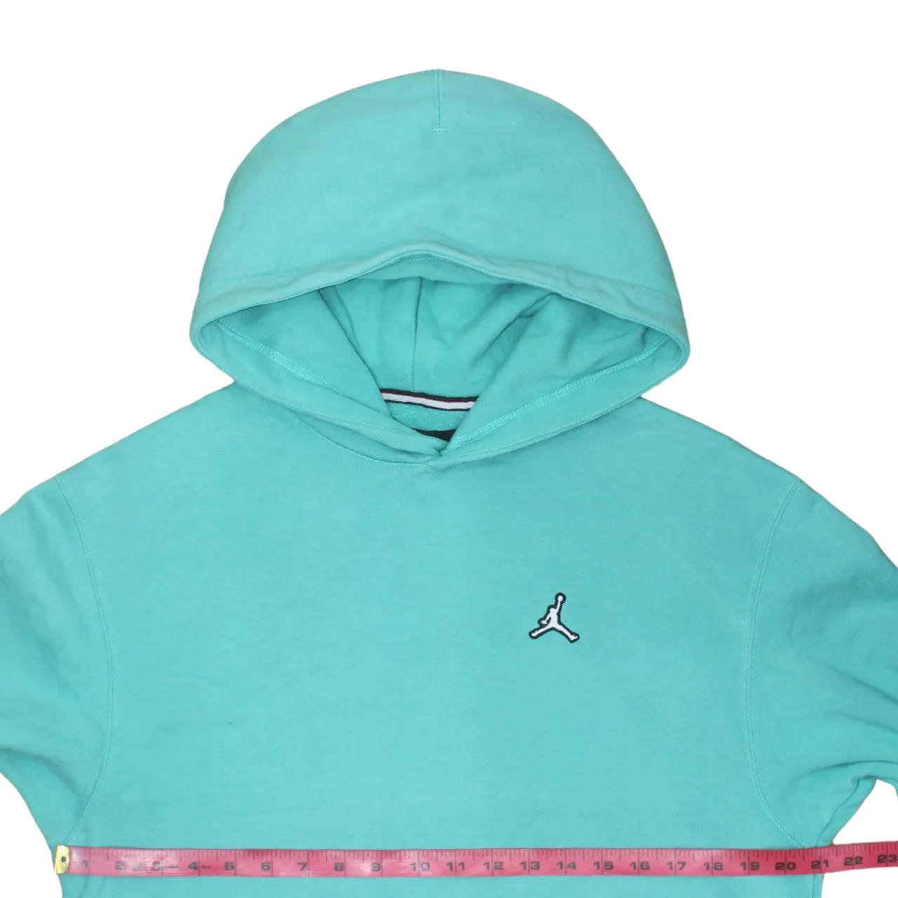 Jordan Turquoise Blue Hoodie Women’s Medium Embroidered Jumpman Logo Front Pocket Pullover Sweatshirt sold by Vintage Club product image thumbnail 5