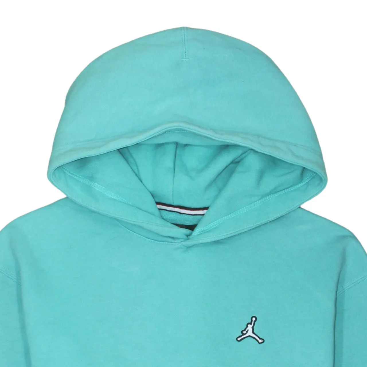 Jordan Turquoise Blue Hoodie Women’s Medium Embroidered Jumpman Logo Front Pocket Pullover Sweatshirt sold by Vintage Club product image thumbnail 3