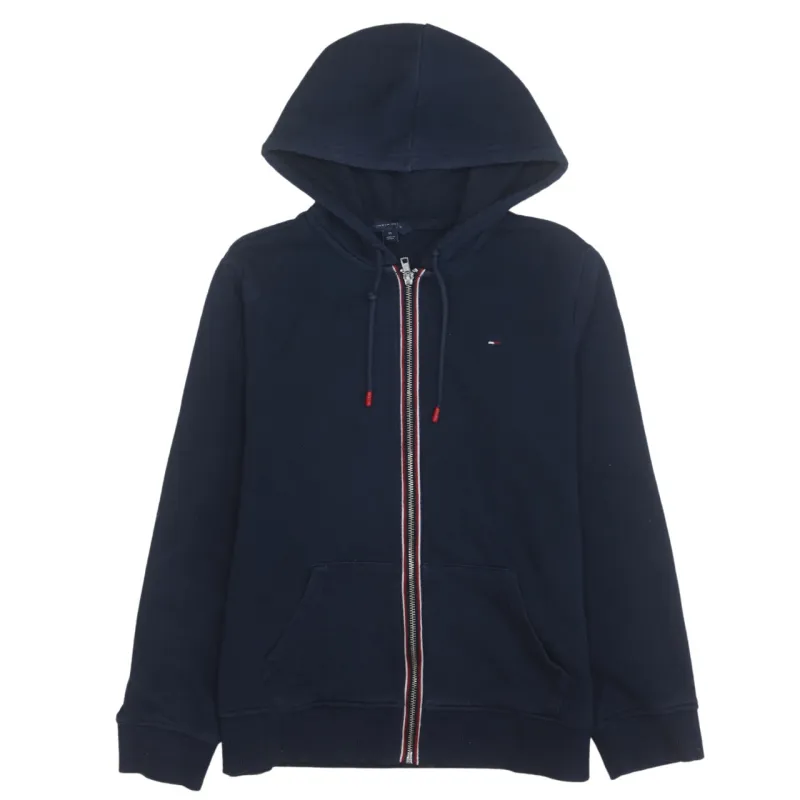 Tommy Hilfiger Navy Blue Zip Hoodie Women’s Medium Embroidered Flag Logo Pockets Sweatshirt made by Tommy Hilfiger