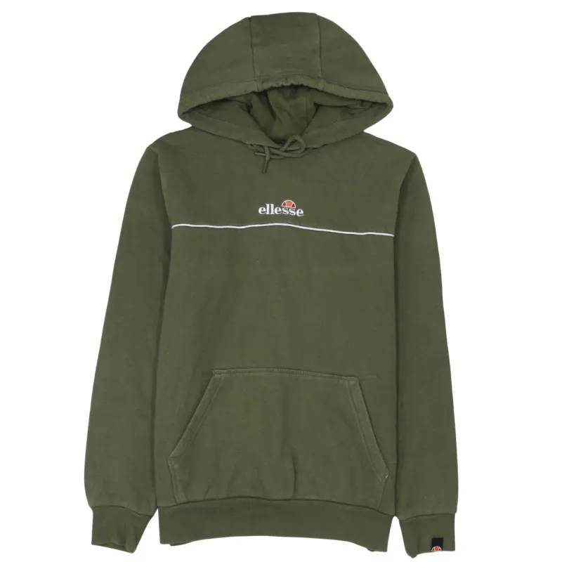 Ellesse Khaki Green Hoodie Women’s Small Embroidered Logo Front Pocket Pullover Sweatshirt made by Ellesse