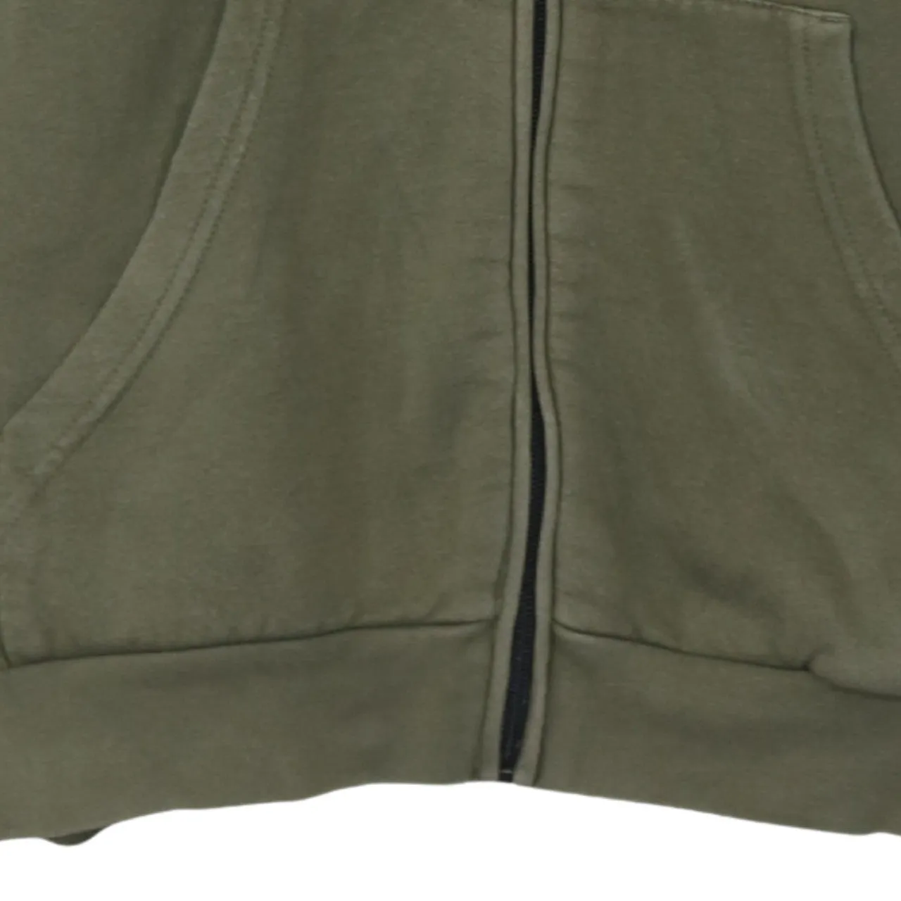 Adidas Khaki Green Hoodie Women’s Large Full Zip Three Stripe Sleeves Embroidered Logo Sweatshirt sold by Vintage Club product image thumbnail 4