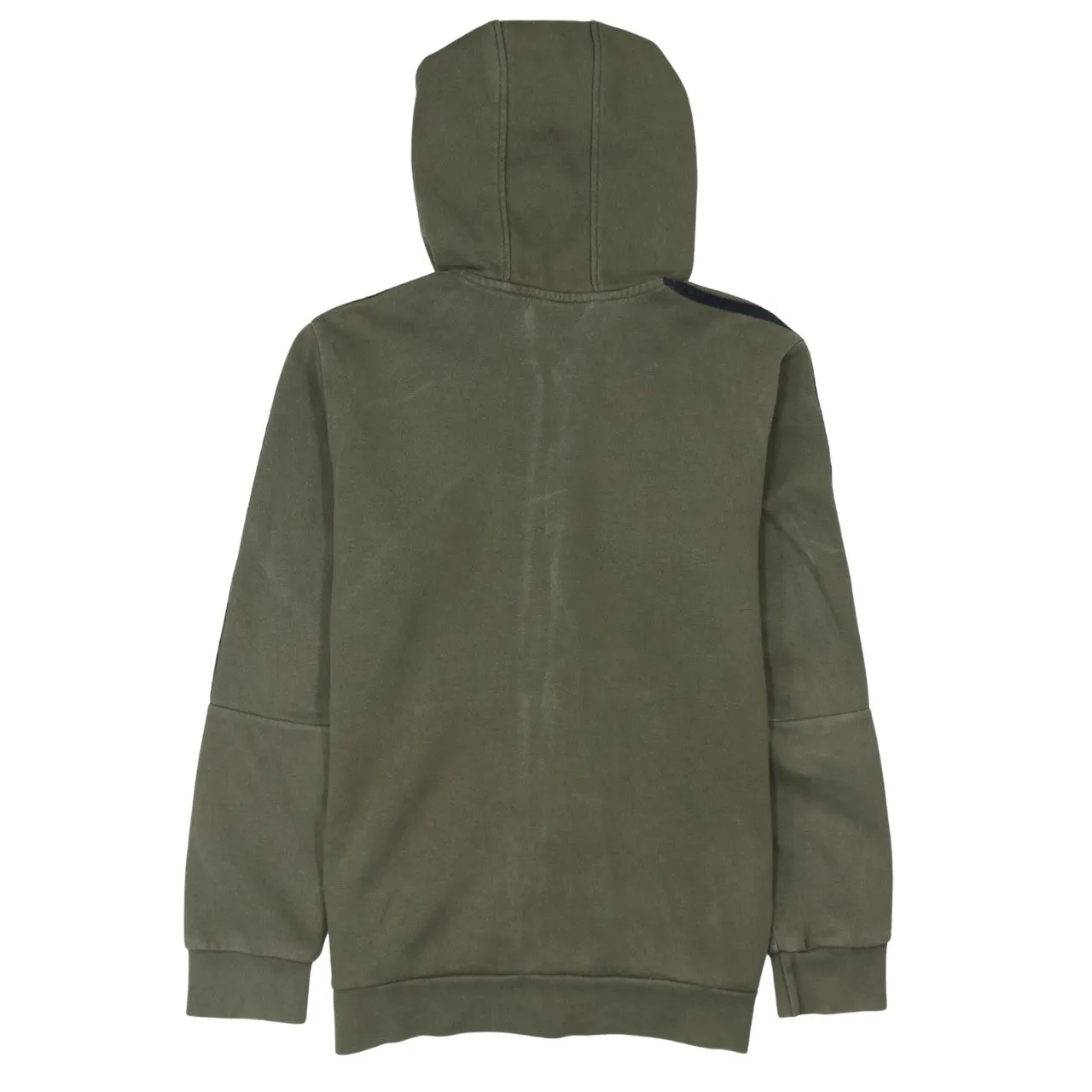 Adidas Khaki Green Hoodie Women’s Large Full Zip Three Stripe Sleeves Embroidered Logo Sweatshirt sold by Vintage Club product image thumbnail 2