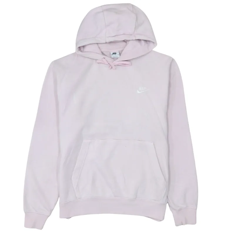 Nike Light Pink Hoodie Men's Medium Embroidered Swoosh Logo Front Pocket Pullover Sweatshirt sold by Vintage Club