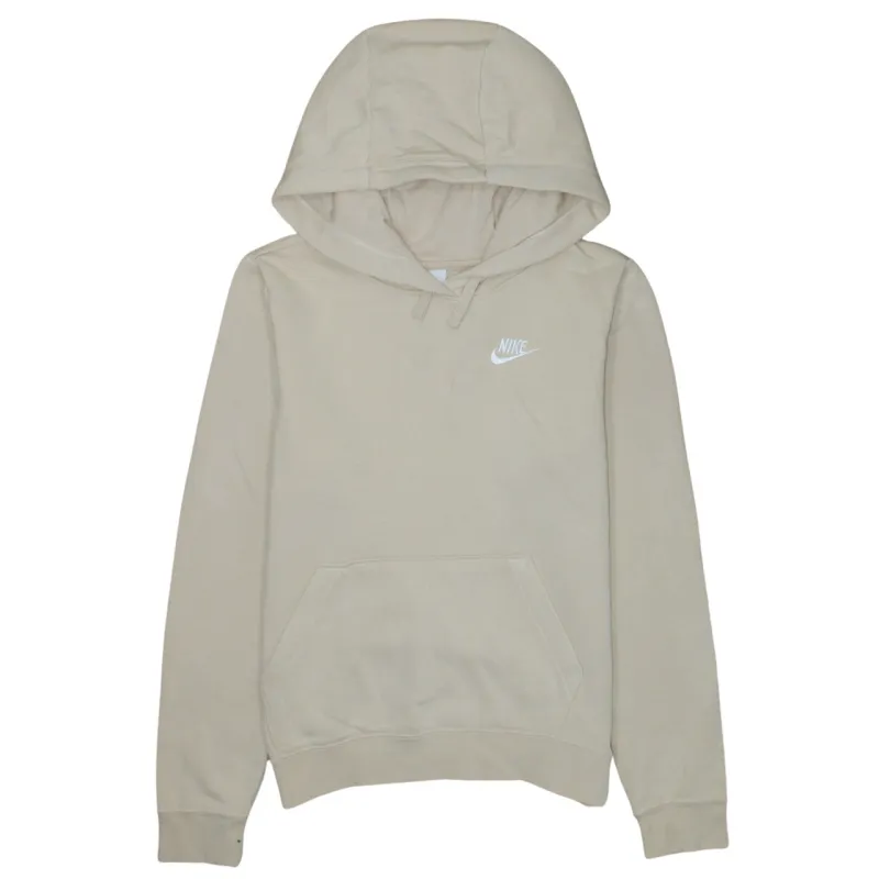 Nike Beige Cream Hoodie Men’s XSmall Embroidered Swoosh Logo Front Pocket Pullover Sweatshirt made by Nike