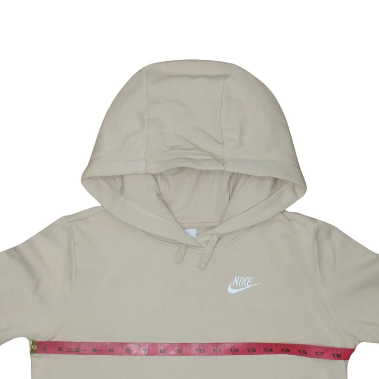 Nike Beige Cream Hoodie Men’s XSmall Embroidered Swoosh Logo Front Pocket Pullover Sweatshirt sold by Vintage Club product image thumbnail 5