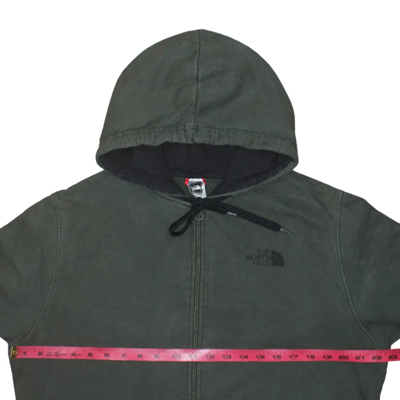 The North Face Dark Green Hoodie Men's Medium Full Zip Embroidered Logo Pockets Sweatshirt sold by Vintage Club product image thumbnail 5