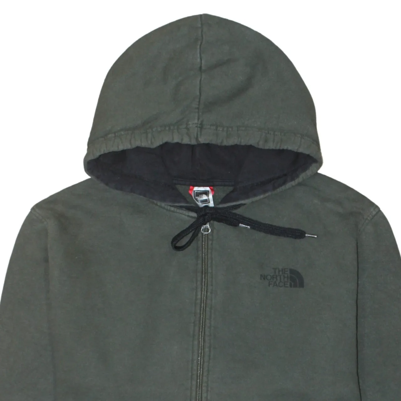 The North Face Dark Green Hoodie Men's Medium Full Zip Embroidered Logo Pockets Sweatshirt sold by Vintage Club product image thumbnail 3