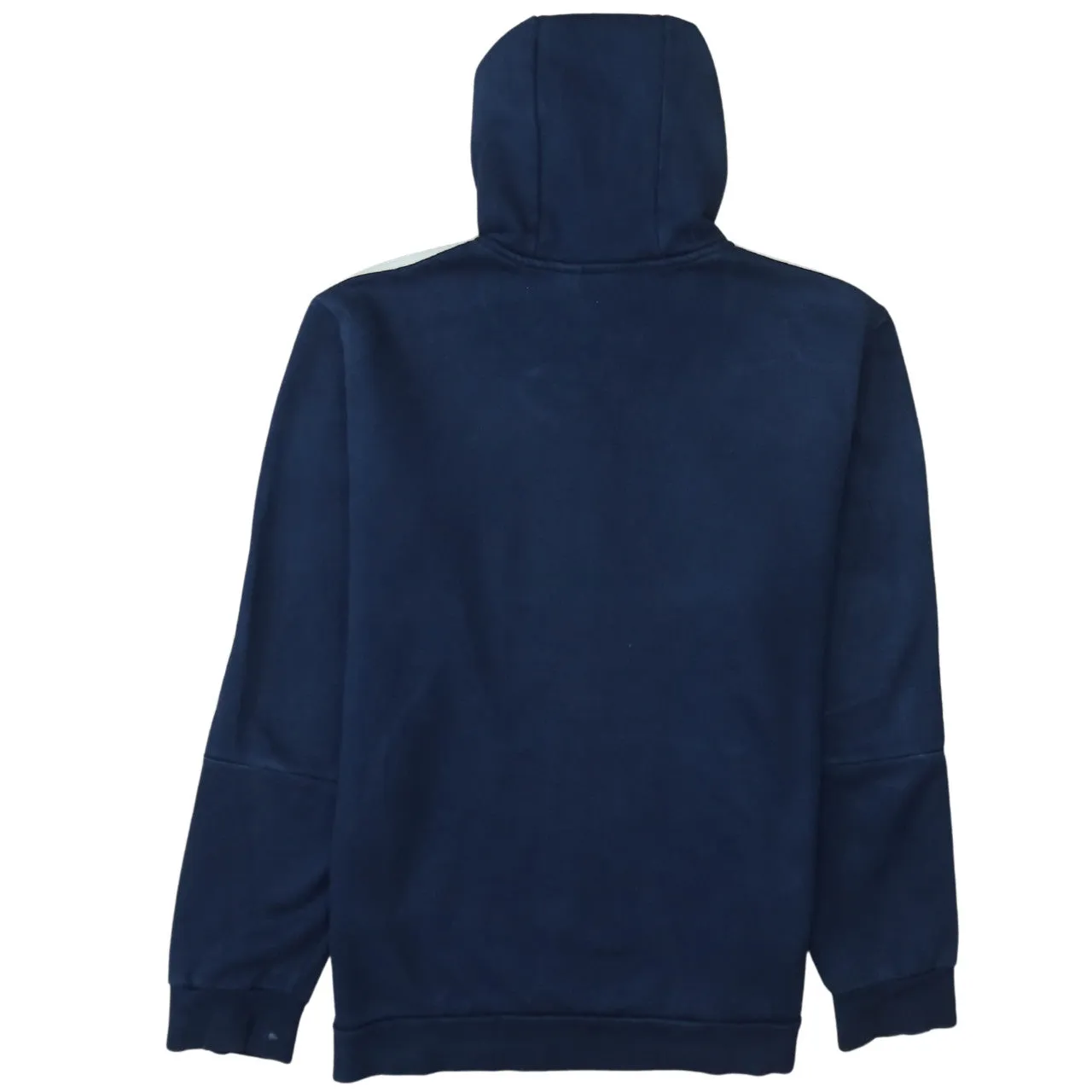 Adidas Navy Blue Hoodie Men's Large Embroidered Logo Three Stripe Sleeves Pullover Sweatshirt sold by Vintage Club product image thumbnail 2