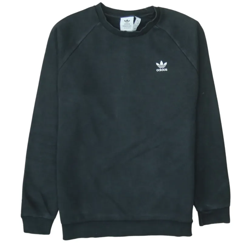 Adidas Black Sweatshirt Men's Medium Embroidered Trefoil Logo Crewneck Pullover Top sold by Vintage Club