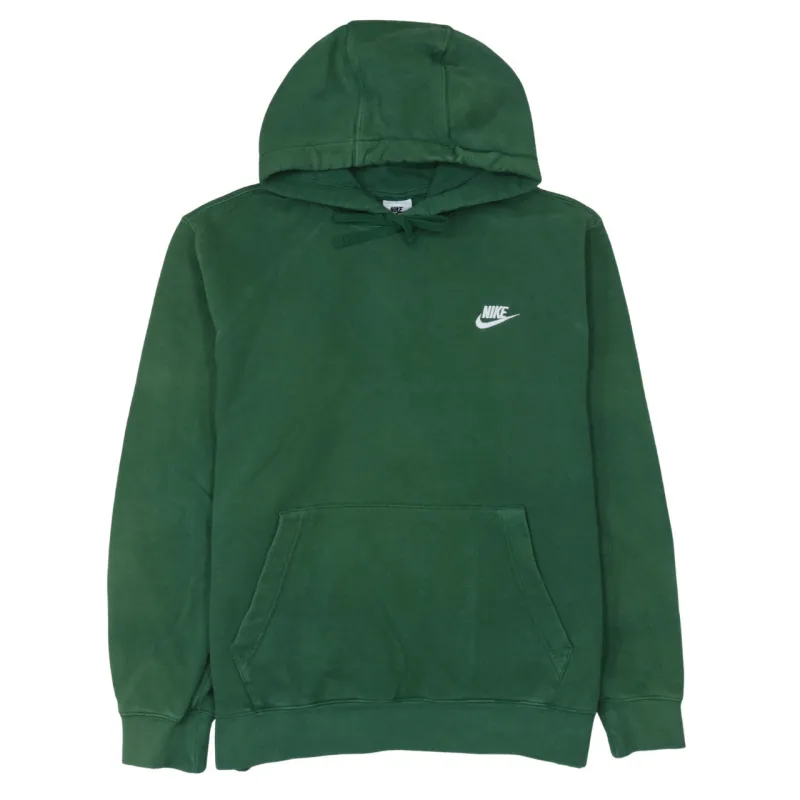 Nike Forest Green Hoodie Men's Large Embroidered Swoosh Logo Front Pocket Pullover Sweatshirt sold by Vintage Club