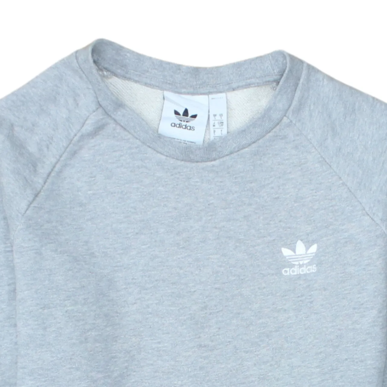 Adidas Light Grey Sweatshirt Men's Small Trefoil Embroidered Logo Crewneck Pullover Top sold by Vintage Club product image thumbnail 3