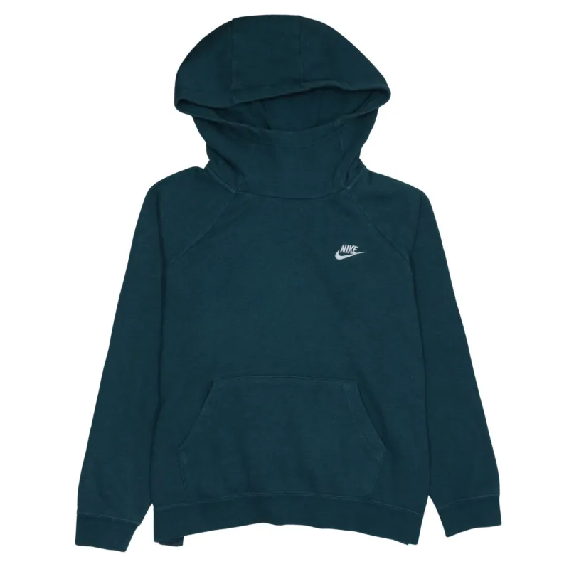 Nike Teal Green Hoodie Women’s Large Embroidered Swoosh Front Pocket Pullover Sweatshirt made by Nike