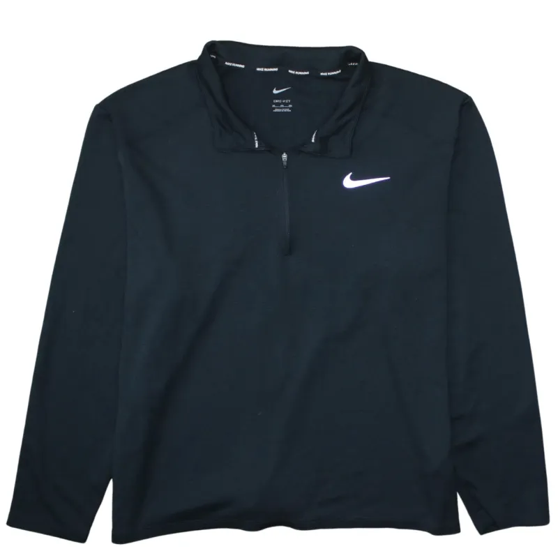 Nike Black Quarter Zip Sweatshirt Women’s 3XL Reflective Swoosh Dri-Fit Running Top Pullover made by Nike